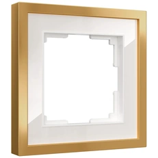 Изображение Рамка на 1 пост Baguette (белый/золотистая латунь) W0012853